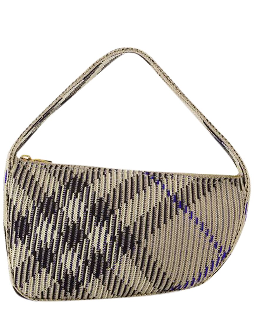 Burberry White Nylon Knit Baguette Purse, Never Carried (authentic Pre-loved)