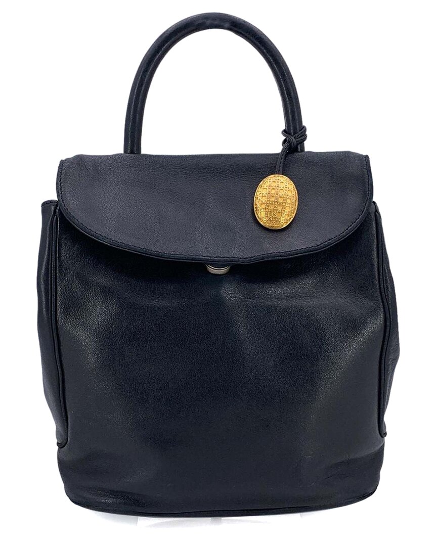 Dior Black Leather Handbag (authentic Pre-loved) In Blue