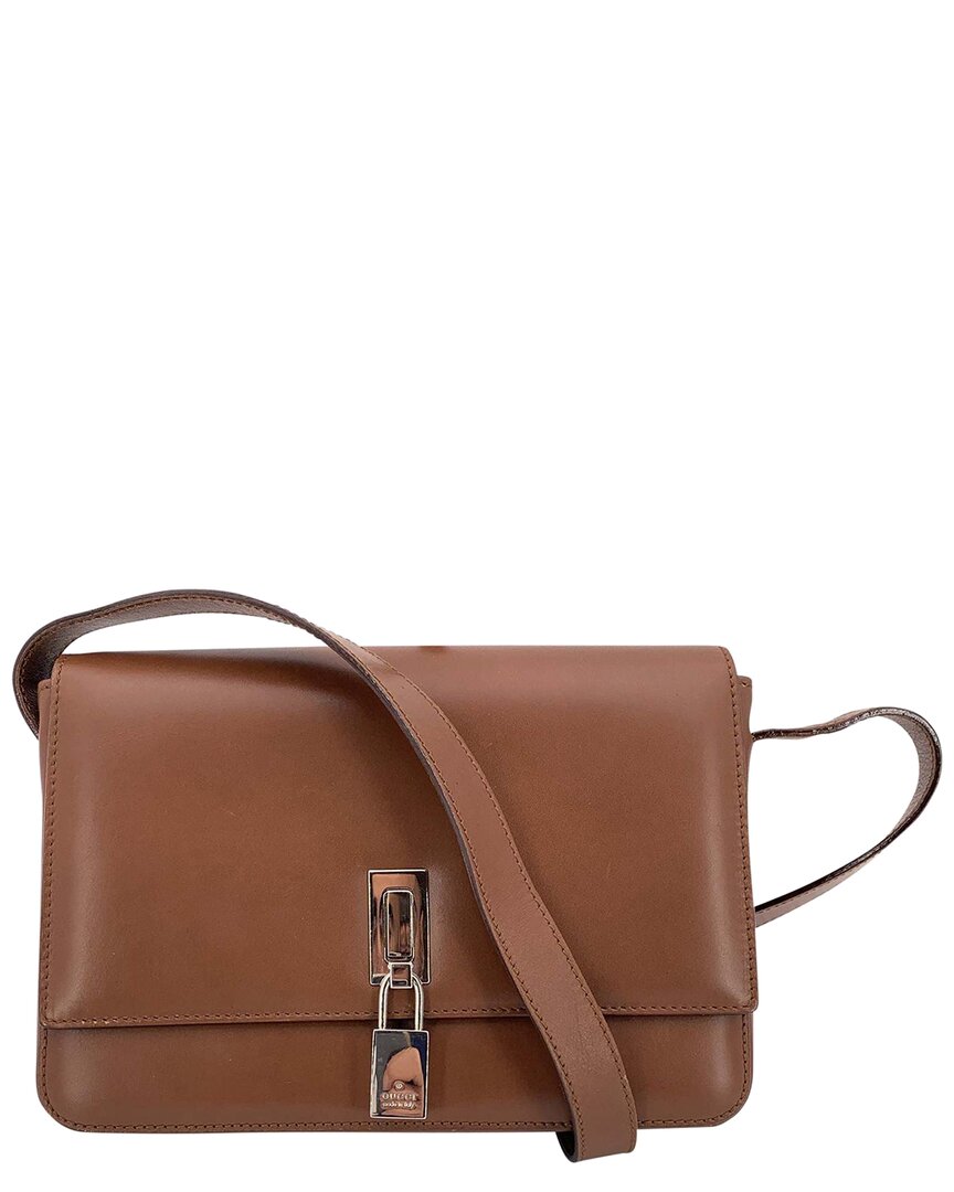 Gucci Brown Leather Shoulder Bag (authentic Pre-loved) In Brown