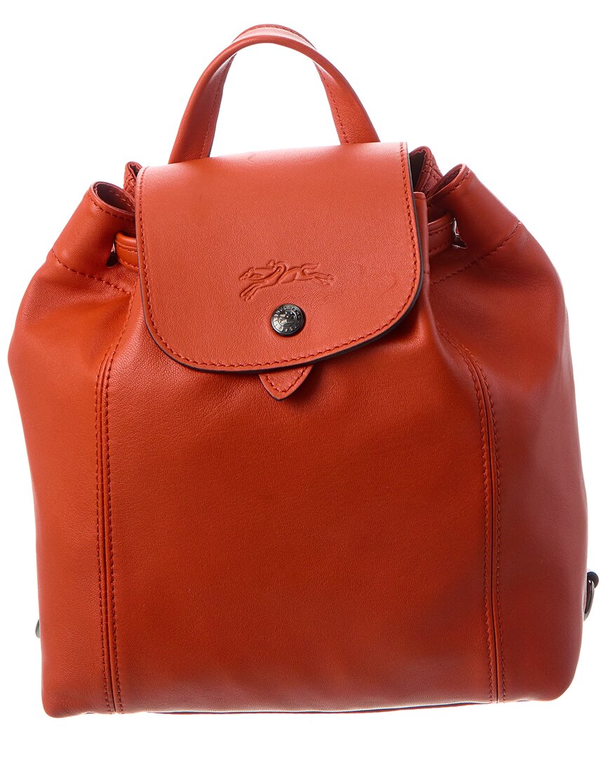 Longchamp Le Pliage Cuir Leather Backpack In Brown