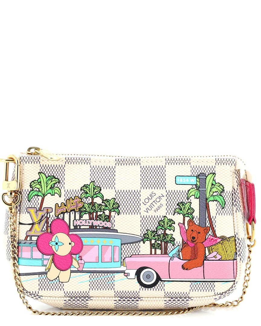 LOUIS VUITTON Pre-owned White Damier Pochette Accessoires Limited Edition Vivienne Xmas Mini (authentic Pre-l