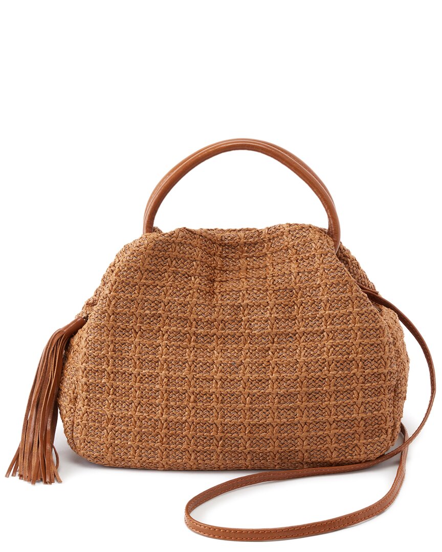 HOBO DARLING LEATHER & STRAW SATCHEL