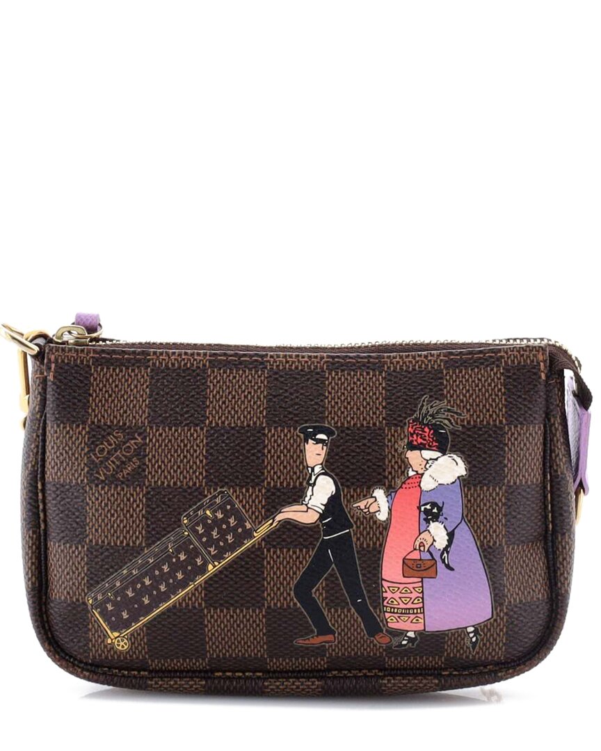 LOUIS VUITTON Pre-owned Brown Damier Pochette Accessoires Limited Edition Mini (authentic Pre-loved)