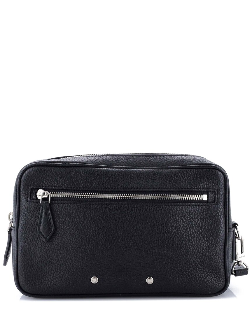 Pre-owned Louis Vuitton Black Taurillon Leather Kasai Clutch (authentic Pre-loved)