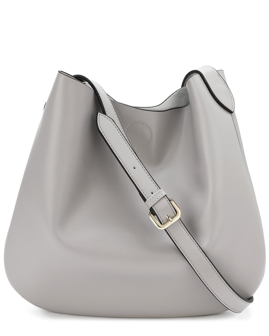 Tiffany & Fred Smooth Leather Shoulder Bag In Grey