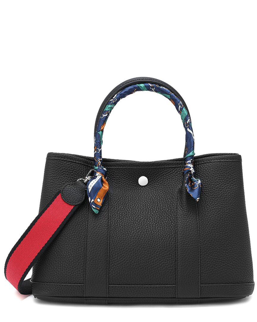Tiffany & Fred Top-grain Leather Satchel In Black