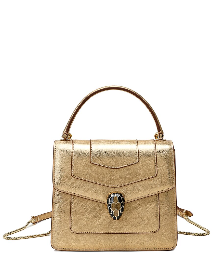 Tiffany & Fred Paris Top-grain Saffiano Leather Satchel In Yellow