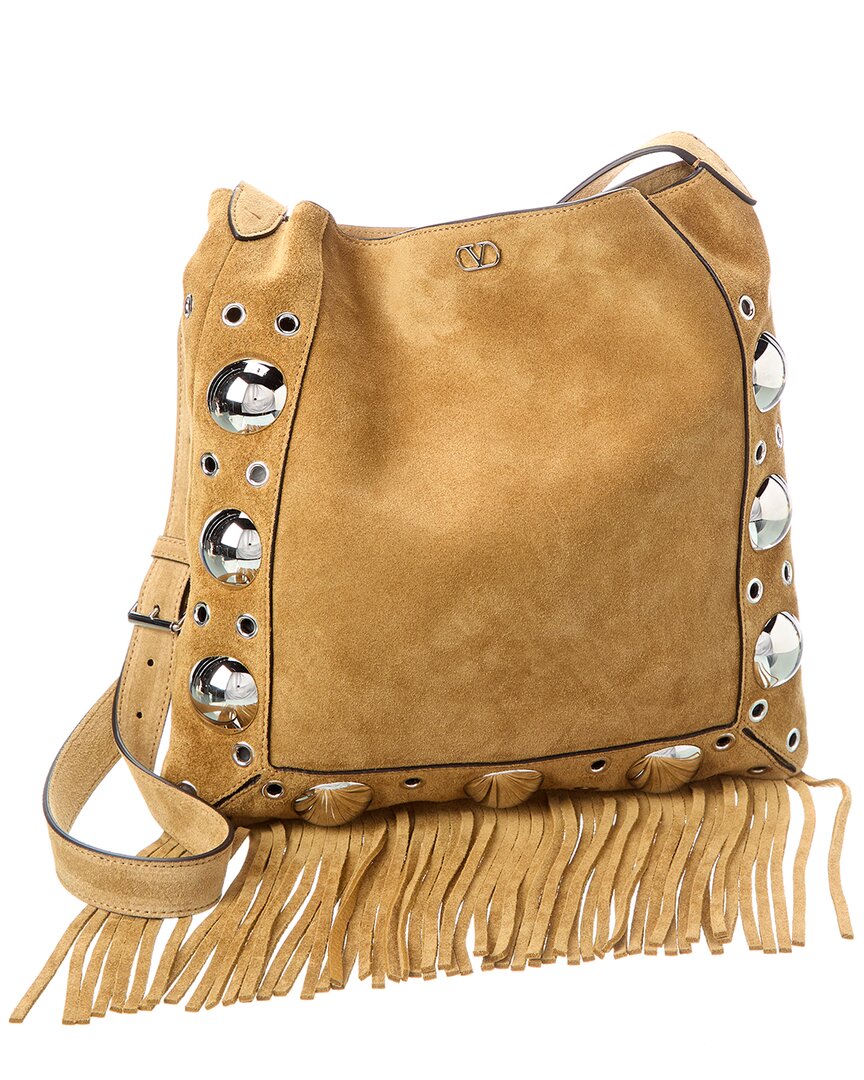 Valentino Garavani Valentino Suede Crossbody In Sand