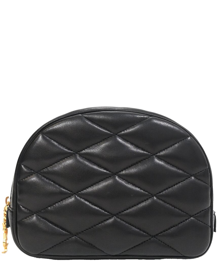Saint Laurent Black Leather Lolita Cosmetic Pouch Bag (authentic Pre-loved) In Black