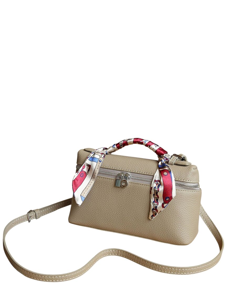 Bella Desert Leather Shoulder Bag In Gray