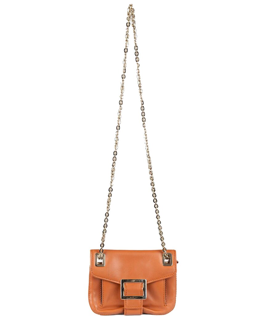 Roger Vivier Brown Leather Metro Shoulder Bag (authentic Pre-loved)