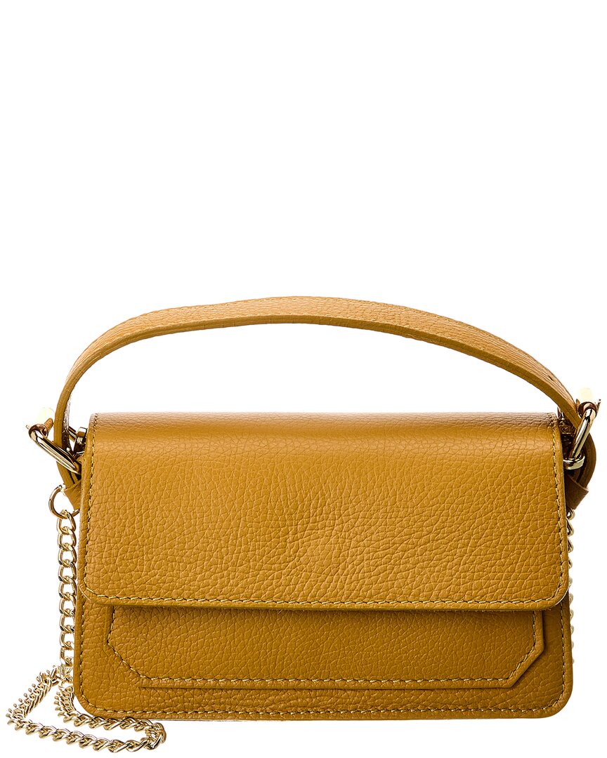 Yellow Leather Top Handle Crossbody Bag