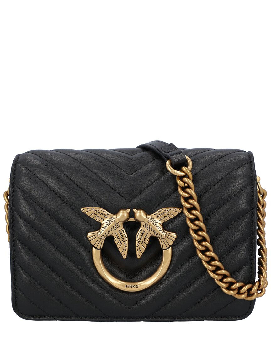Pinko Leather Crossbody In Black