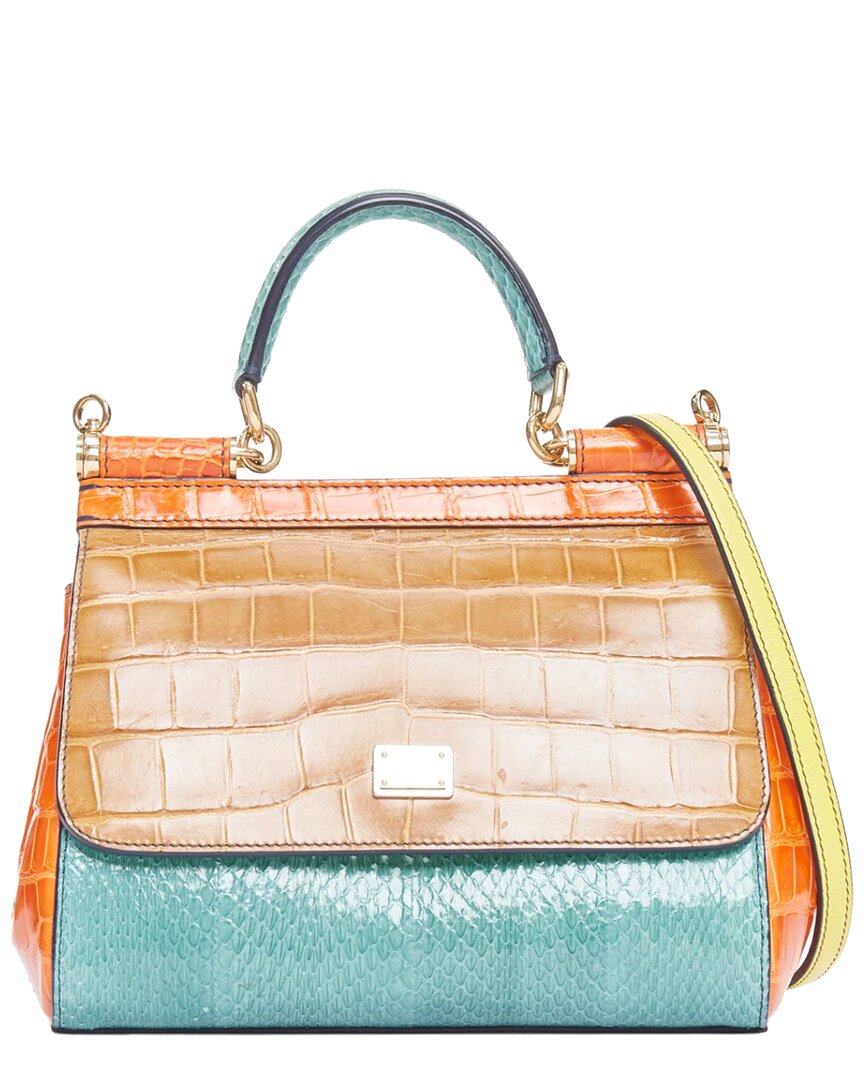 Dolce & Gabbana Orange Leather Satchel Bag (authentic Pre-loved)