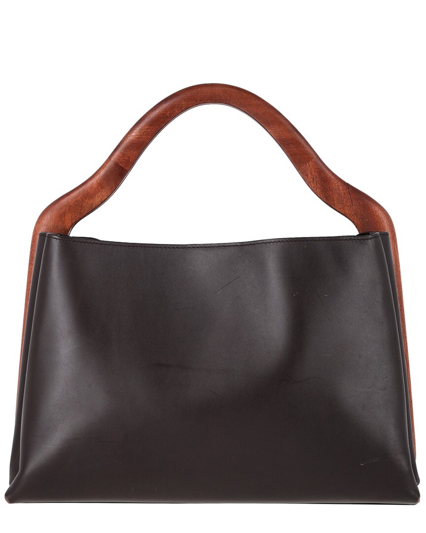 Bottega Veneta Black Calfskin Leather Mount Bermuda Top Handle Bag (authentic  Pre-loved)