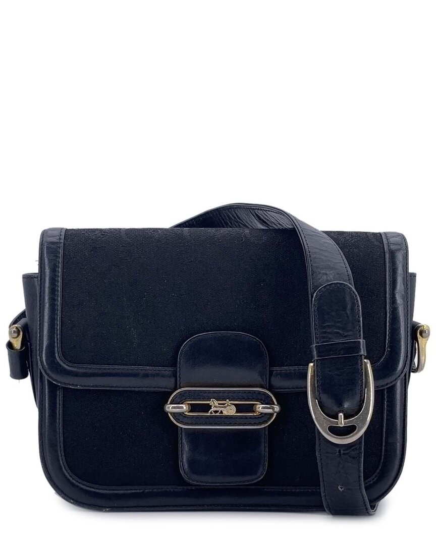 Celine Black Cotton Shoulder Bag Clasp Box (authentic Pre-loved)