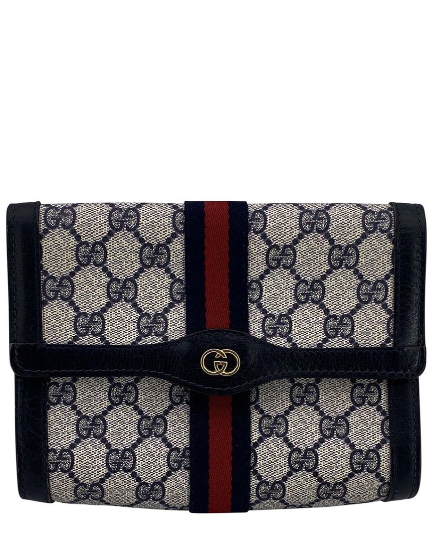 Gucci Blue Cotton Clutch (authentic Pre-loved)