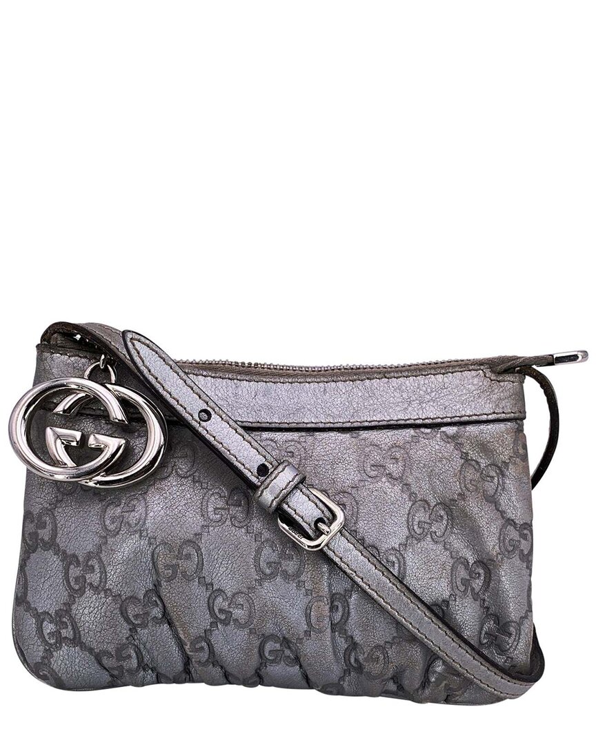 Gucci Silver Cotton Crossbody Bag (authentic Pre-loved)