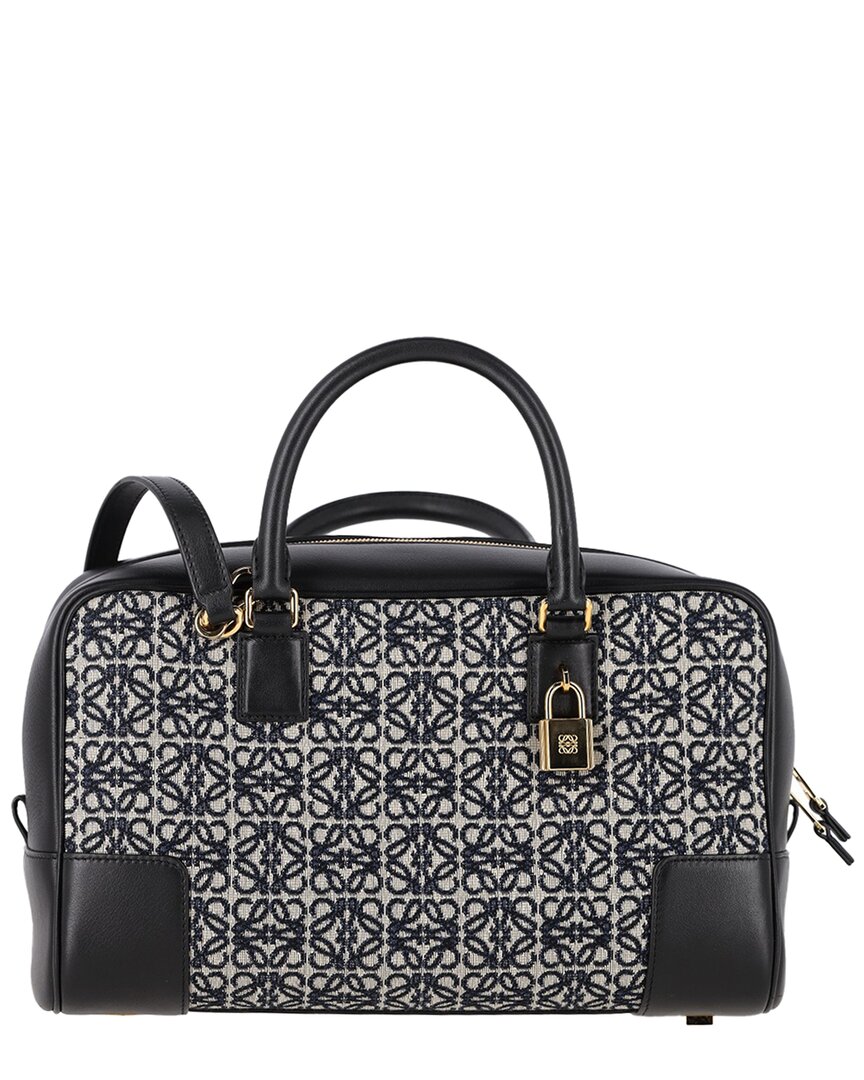 Loewe Black Canvas Amazona 28 Anagram Handbag (authentic Pre-loved)