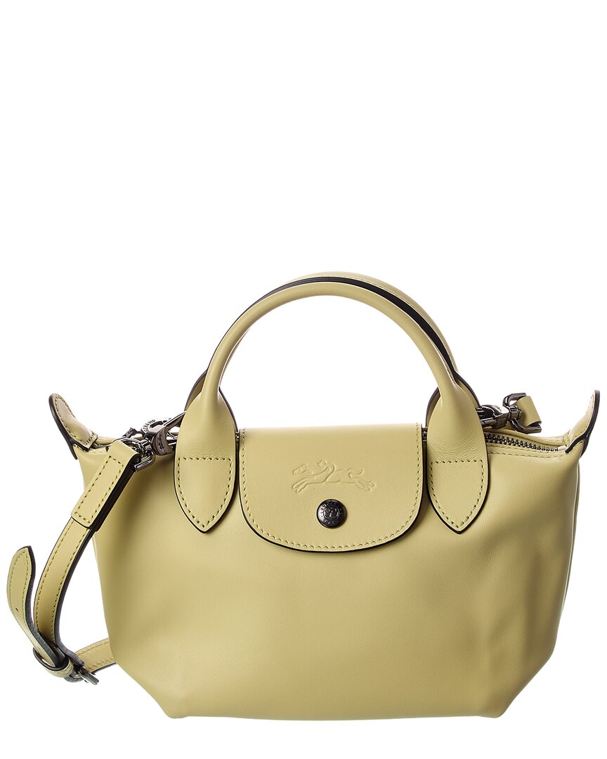 Longchamp Le Pliage Xtra Leather Mini Satchel In Green