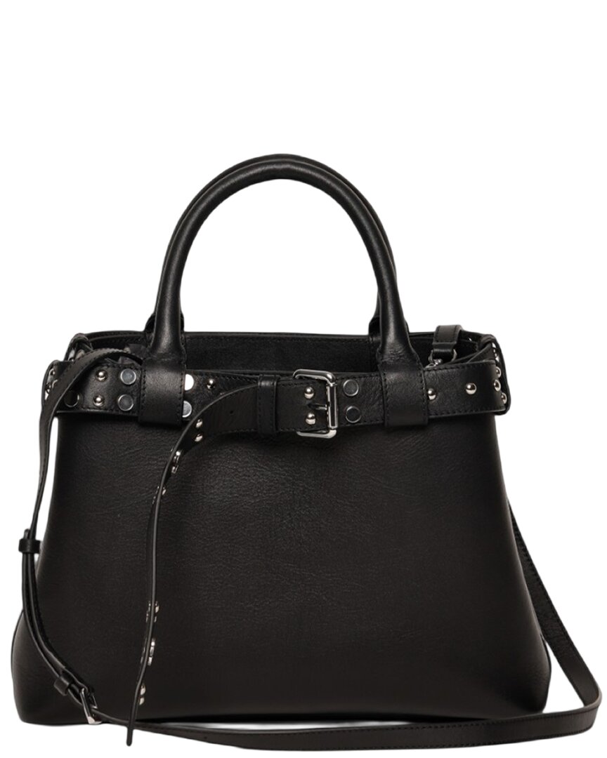 Walter Baker Brooks Studded Leather Satchel In Black