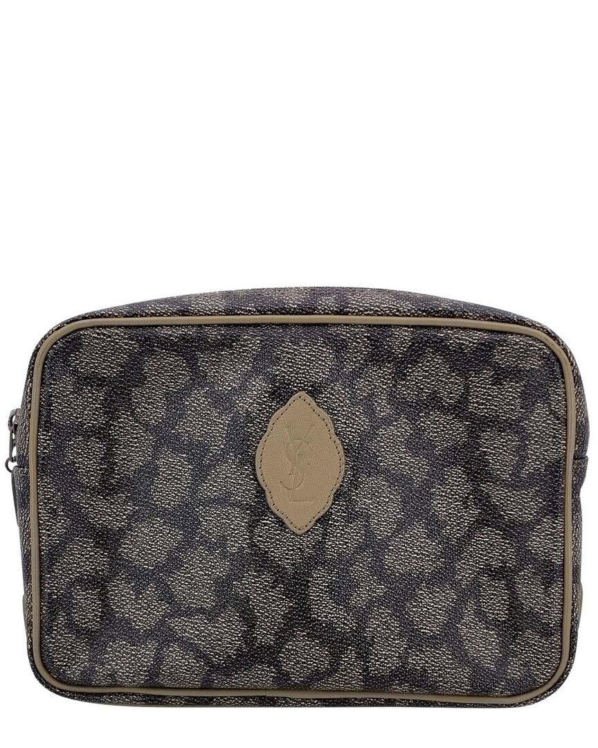 Saint Laurent Grey Cotton Clutch (authentic Pre-loved)