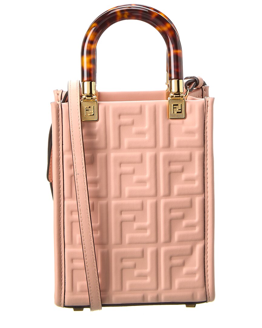Fendi Mini Sunshine Shopper Bag In Pink