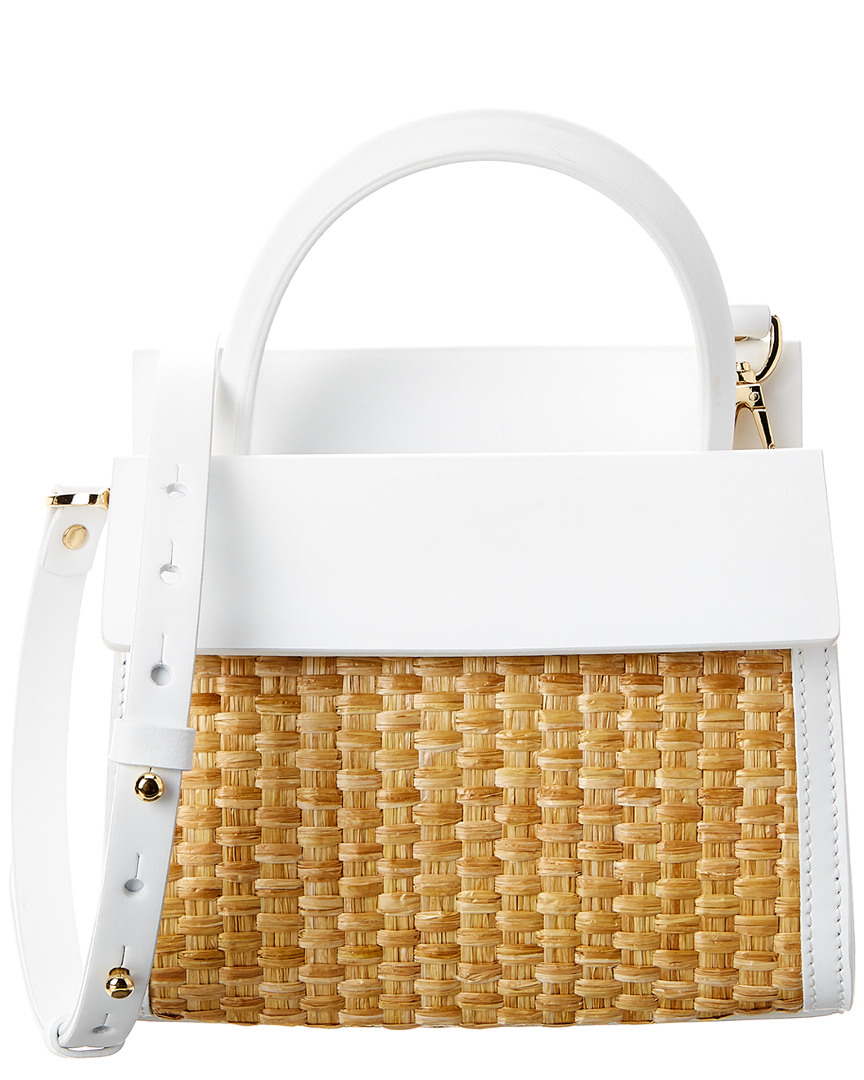 Image of Nico Giani Eris Mini Straw & Leather Bucket Bag