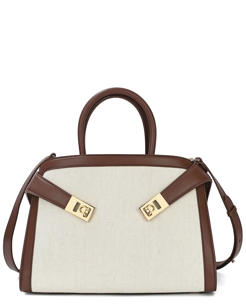 Tiffany & Fred Paris Canvas & Leather Satchel