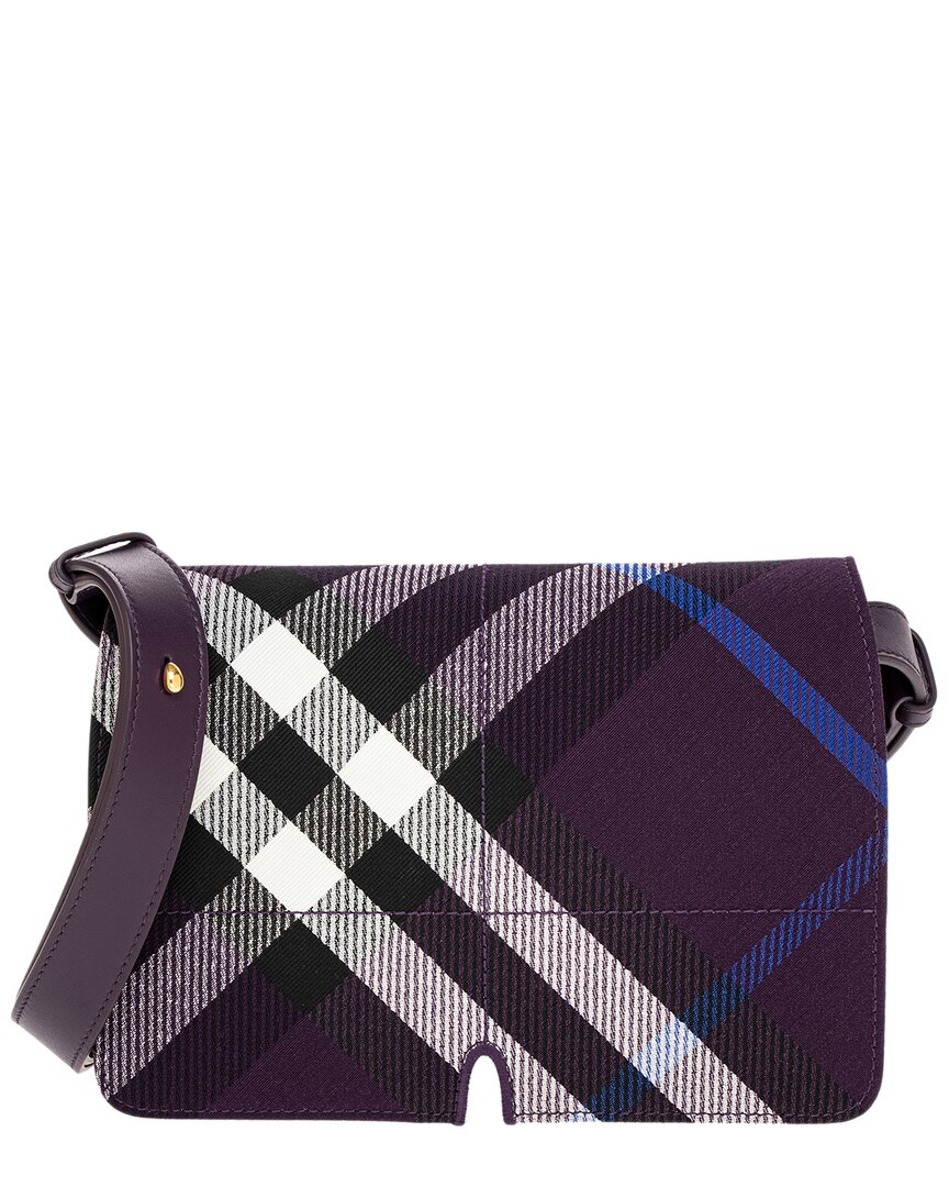 Burberry Snip Checked Crossbody Bag In Purple