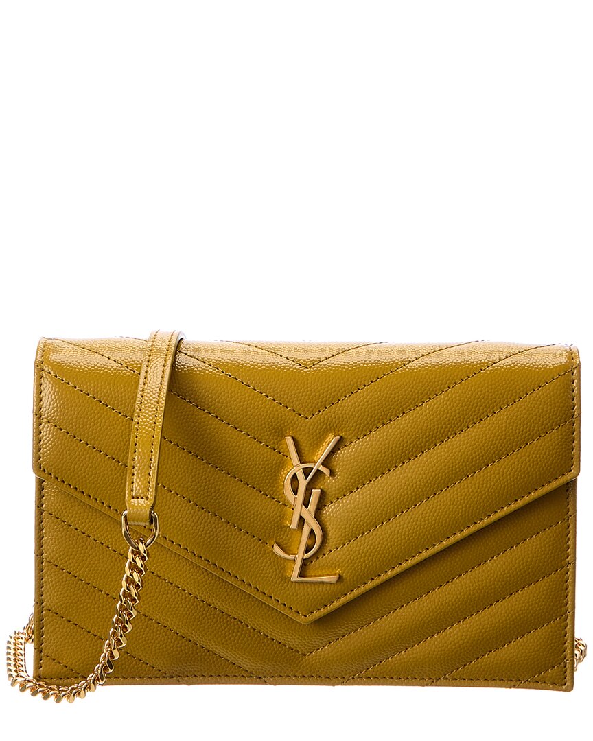 Saint Laurent Cassandre Leather Shoulder Bag In Yellow ModeSens