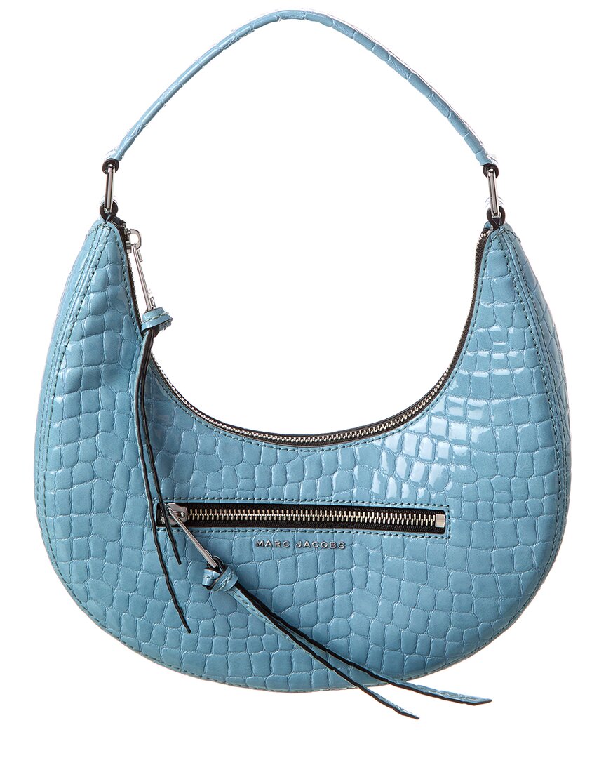 Marc Jacobs Small Croc-embossed Crescent Bag In Blue | ModeSens