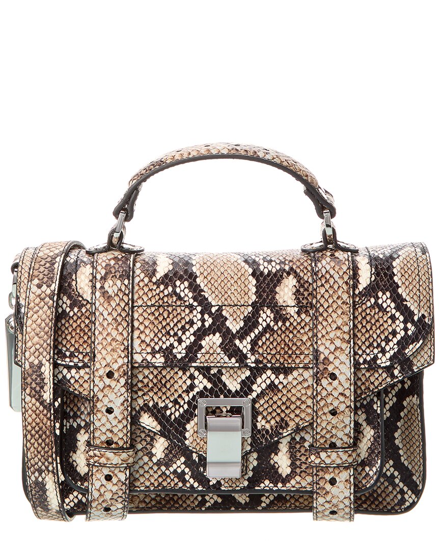 PROENZA SCHOULER PS1 TINY SNAKE-EMBOSSED LEATHER SHOULDER BAG