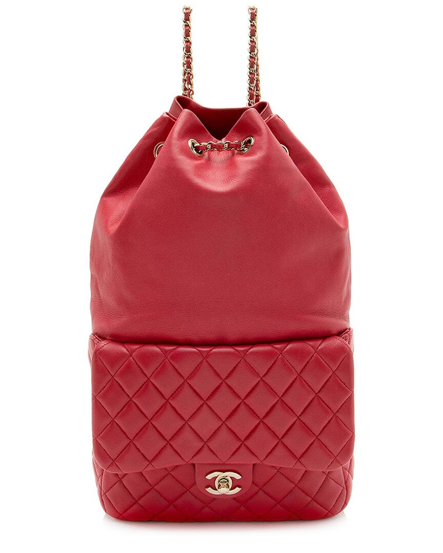 Pre-owned Chanel Pink Lambskin Seoul Large Backpack (authentic Pre-loved)