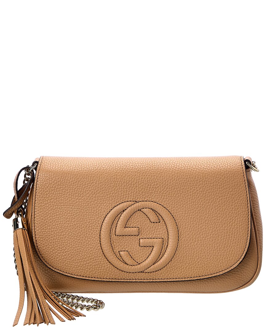 Shop Gucci Soho Disco Leather Crossbody In Brown