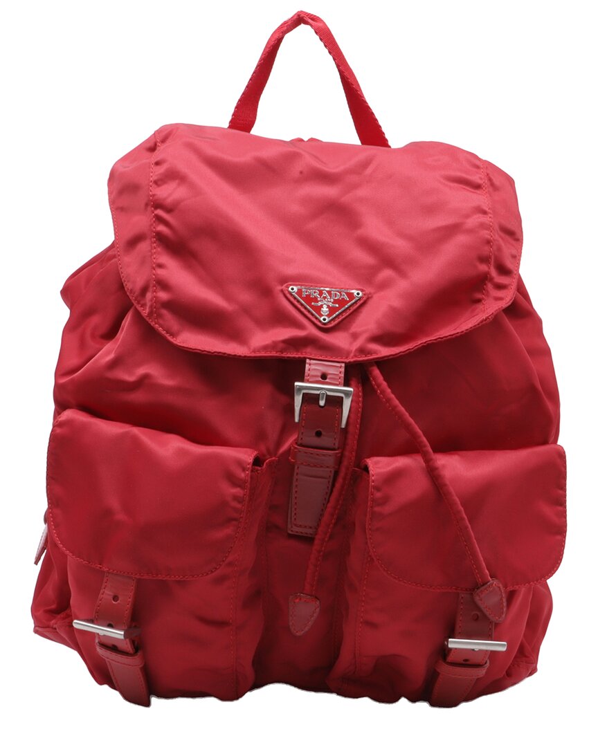 Prada Burgundy Re-nylon Small Backpack (authentic Pre-loved)