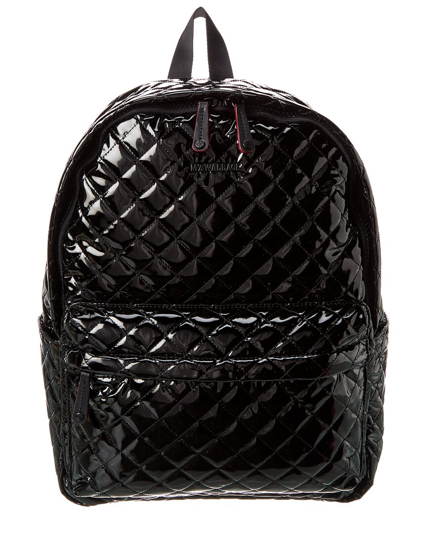 Mz Wallace Metro Deluxe Quilted Nylon Backpack In Black Oxford