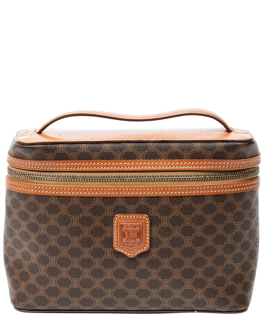 Celine Brown Macadam Coated Canvas Vanity Case (authentic Pre-loved)