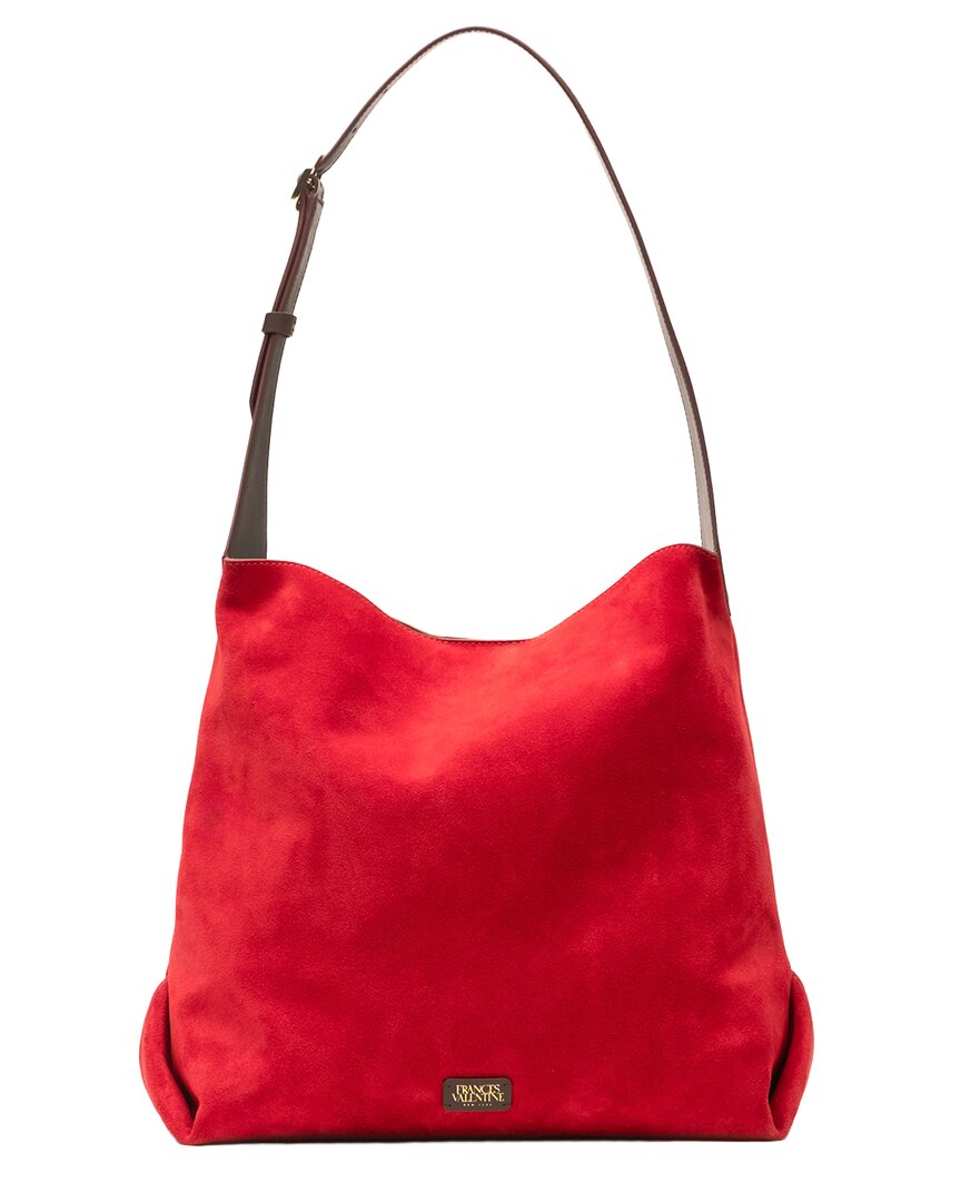 のん Frances Valentine Brynn Suede & Leather Hobo Bag Women's Red | eBay