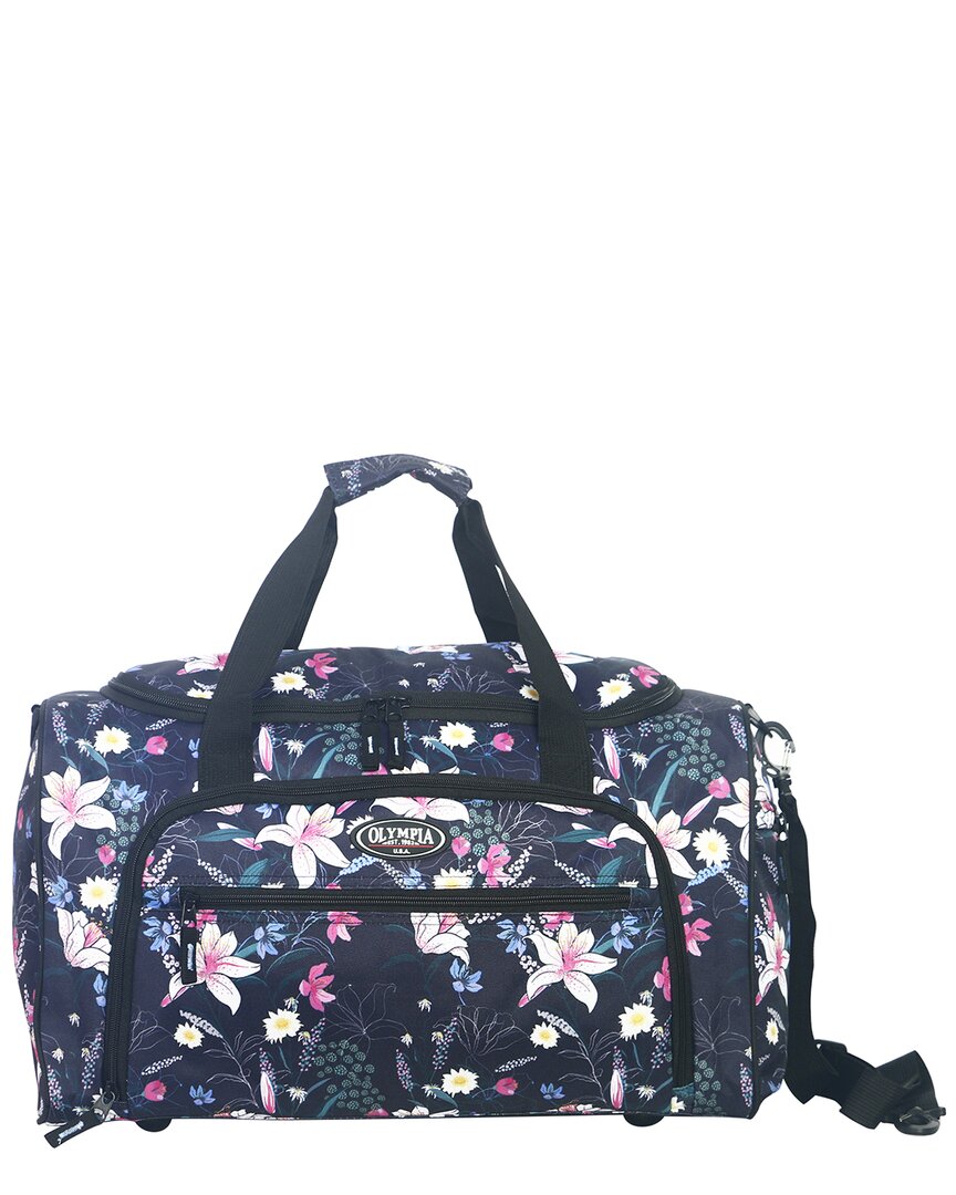 Olympia Usa Harmony 21 Printed Duffel With Should In Pink