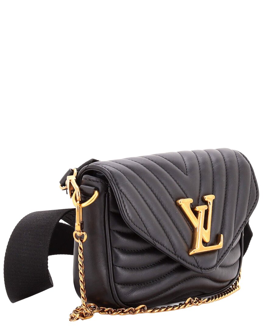 Pre-owned Louis Vuitton Black Sheep Leather New Wave Multi Pochette (authentic Pre-  Loved)