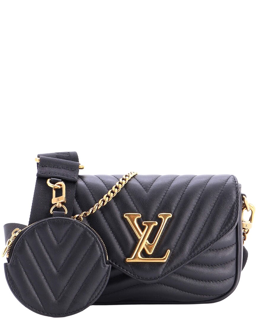 Pre-owned Louis Vuitton Black Sheep Leather New Wave Multi Pochette (authentic Pre-loved)