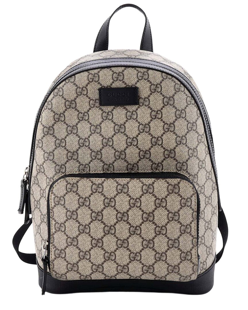 Gucci Zip Pocket Backpack Gg Coated Canvas Small (authentic Pre-loved)