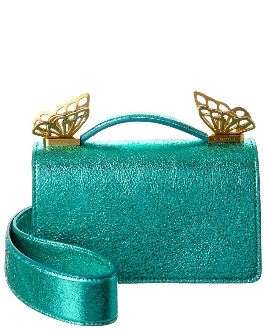 Sophia Webster Mariposa Mini Metallic Leather Shoulder Bag In Green