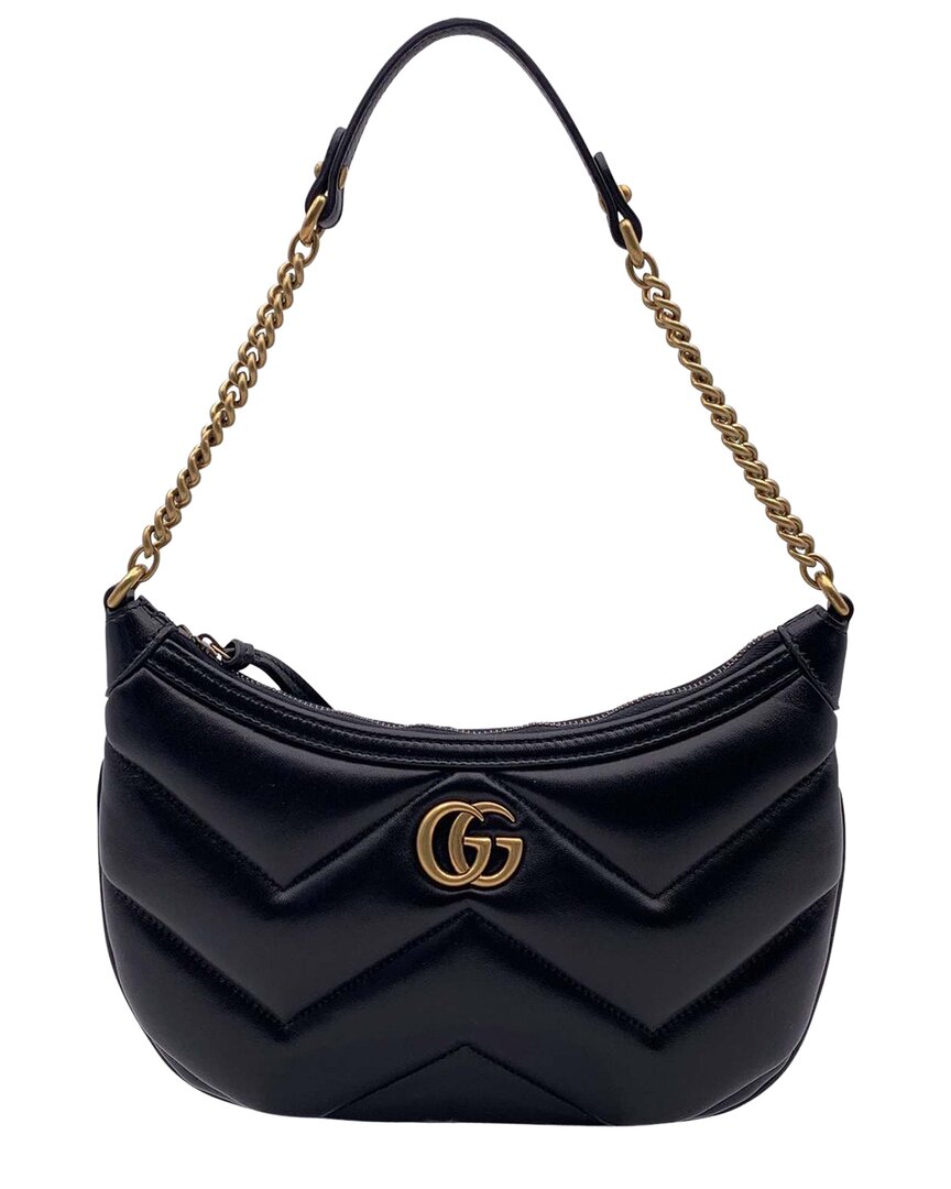 Gucci Leather Hobos Gg Marmont Chain Matelassé (authentic Pre-loved)