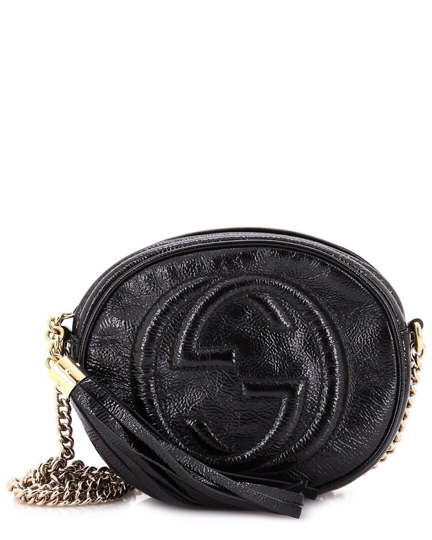Gucci Soho Chain Bag Patent Mini (authentic Pre-loved) In Black