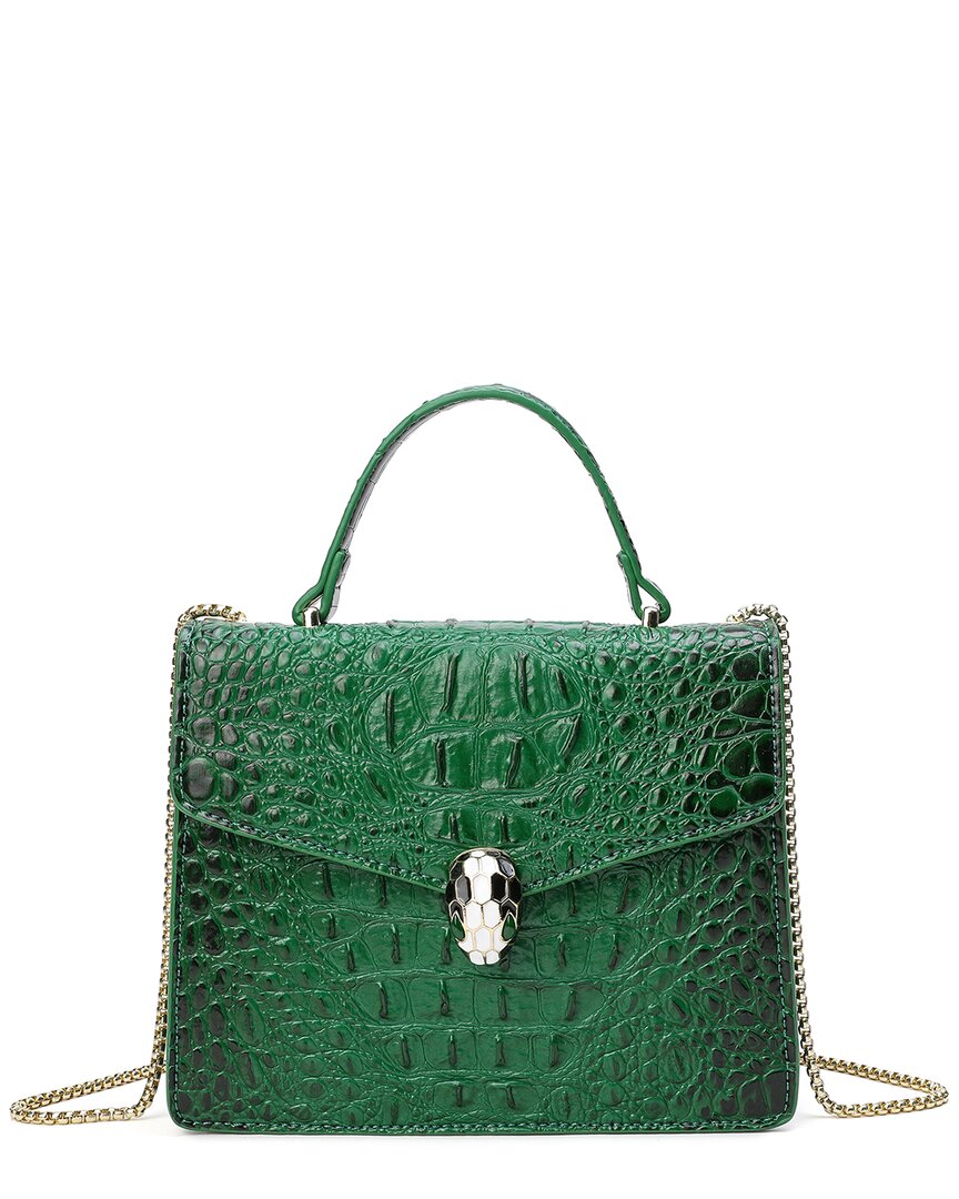 Tiffany & Fred Alligator-embossed Leather Top Handle Satchel