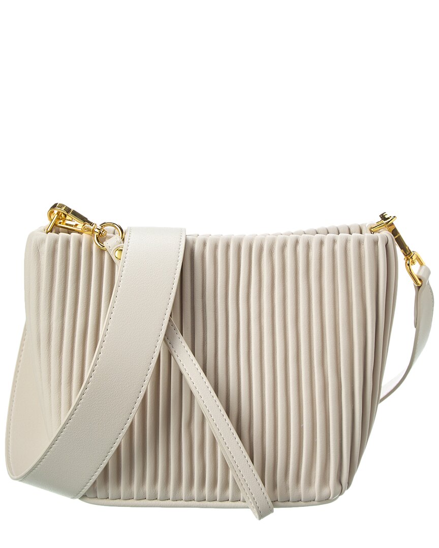 Tiffany & Fred Pleated Leather Shoulder Bag In Grey