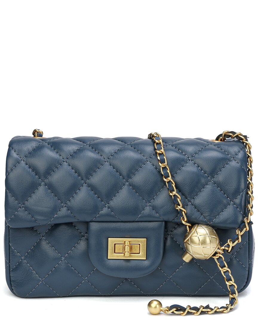 Shop Tiffany & Fred Paris Quilted Leather Crossbody Shoulder Bag In Blue