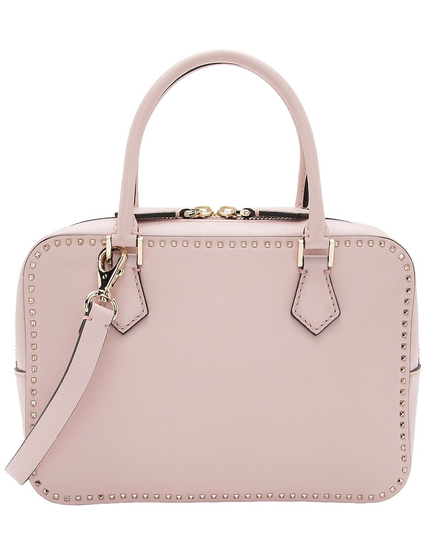 Valentino Garavani Valentino Pink Leather Micro Rockstud Satchel (authentic Pre-loved)